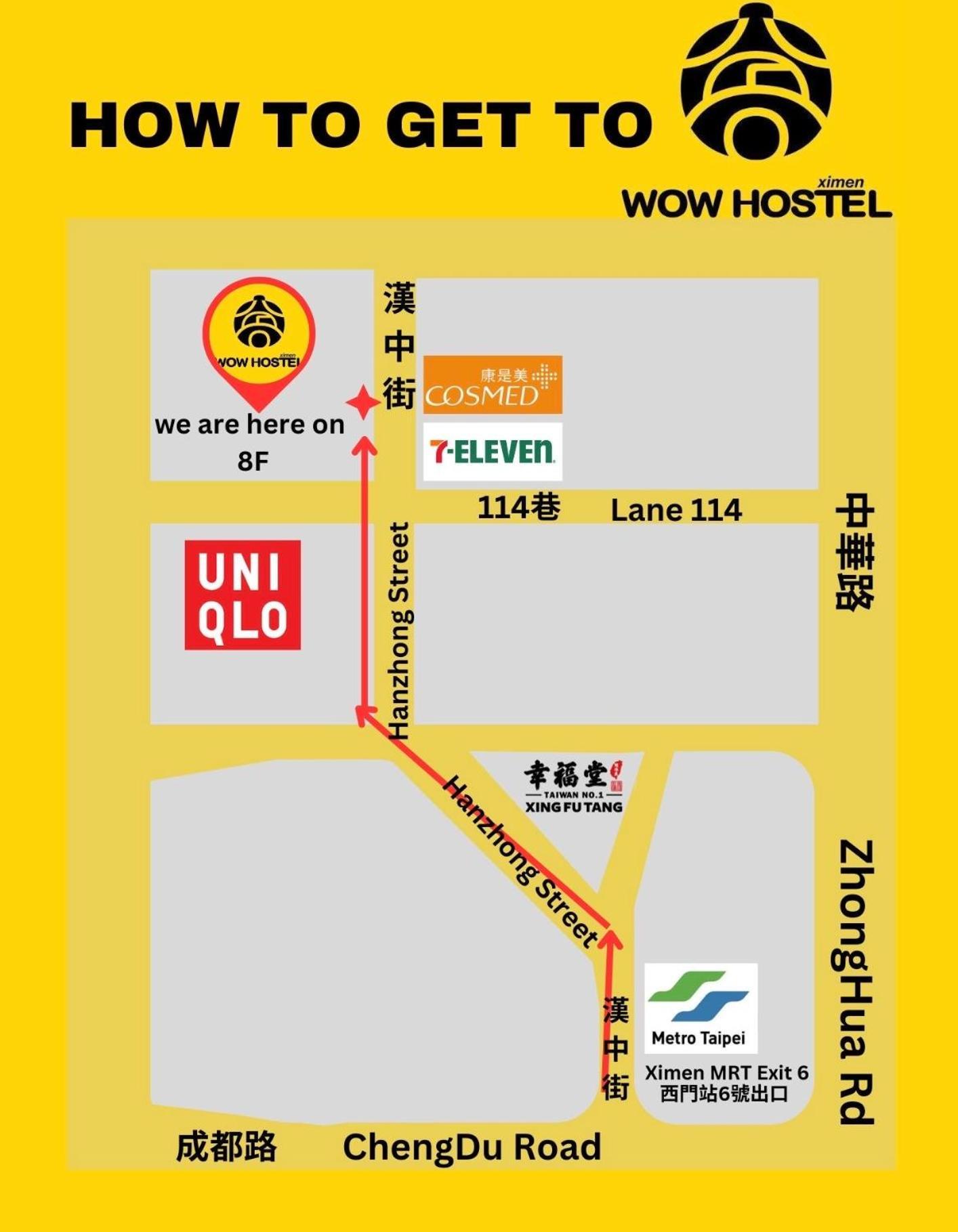 טאיפיי Ximen Wow Hostel מראה חיצוני תמונה